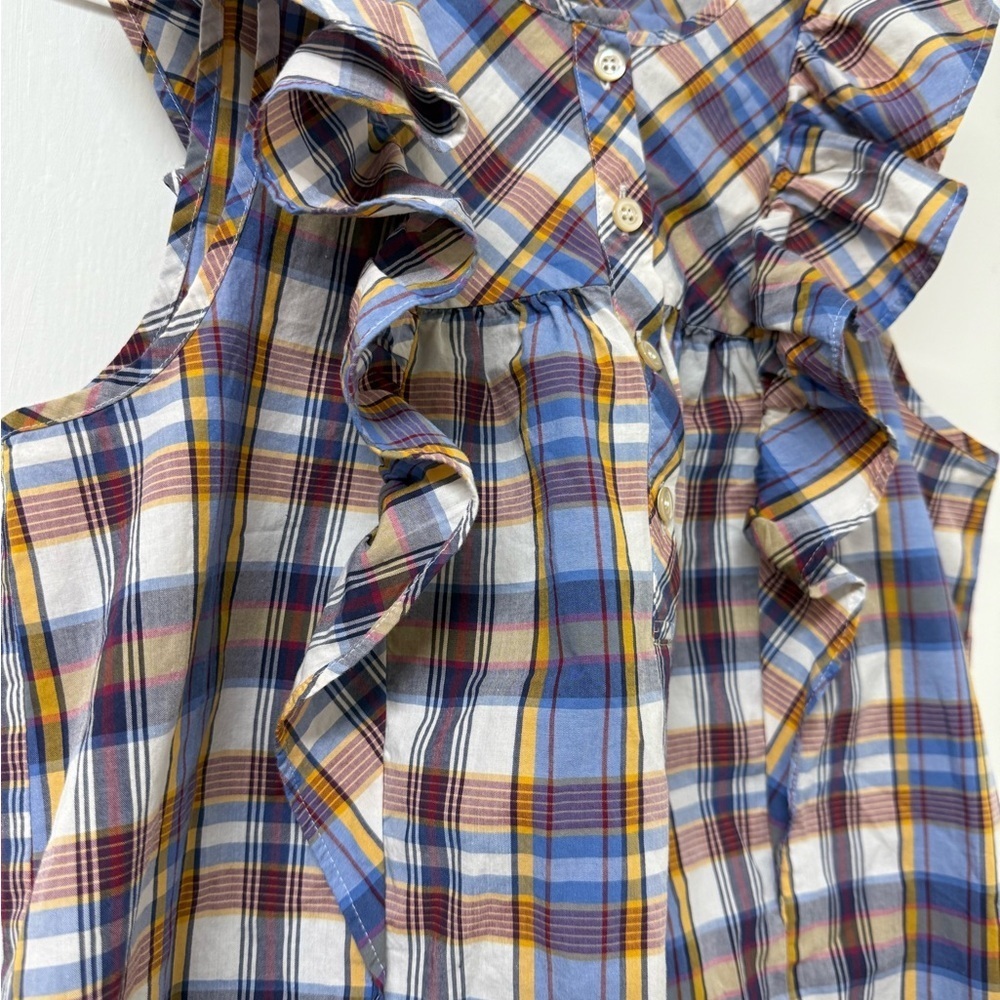 J. Crew Multicolor Plaid Ruffle Blouse - Picture 5 of 13